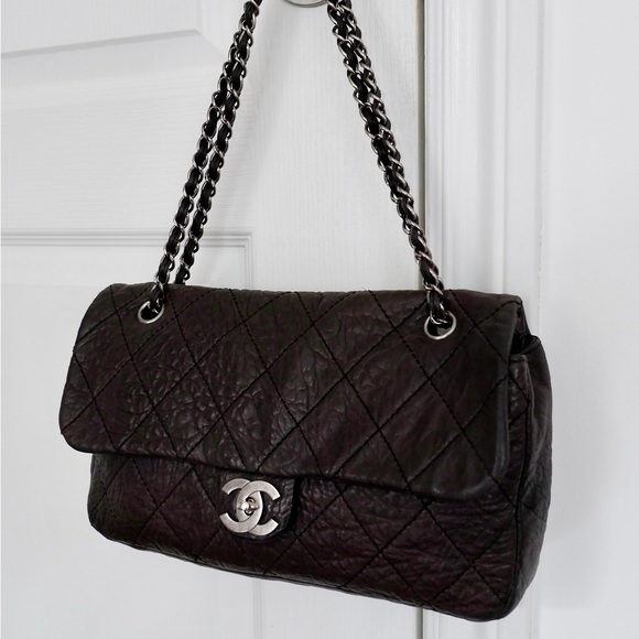 CHANEL Handbags - Authentic Preowned Chanel Black Lambskin Single Flap Bag Silver Hardware